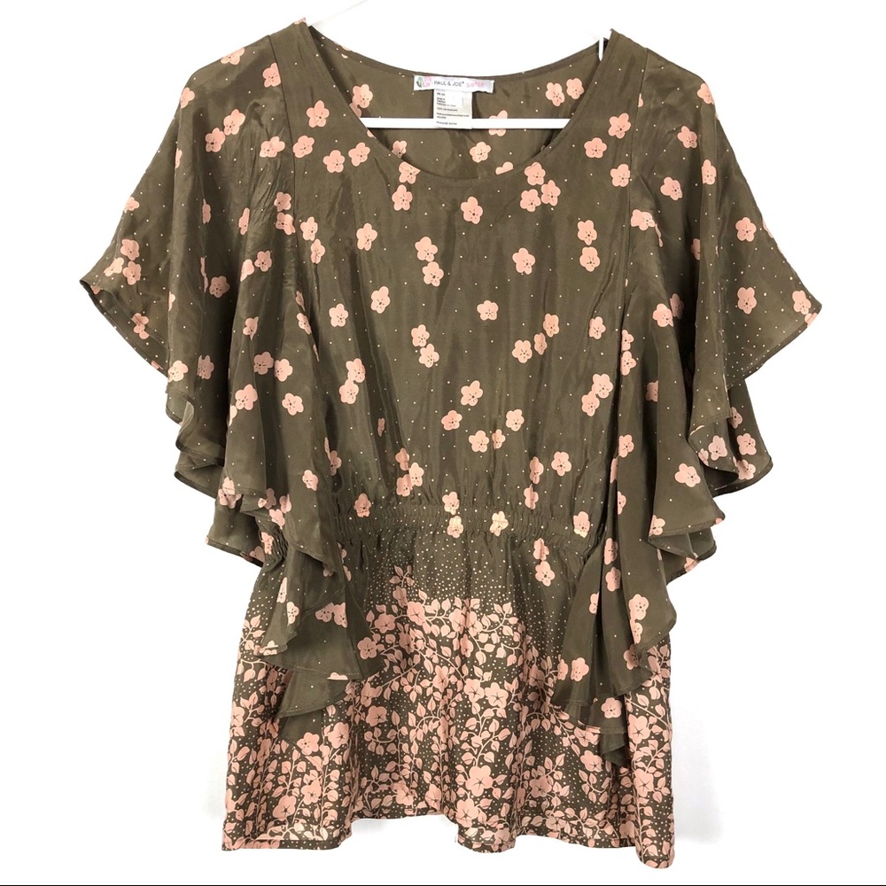 Paul & Joe Sisters Silk Blouse Pink Flowers